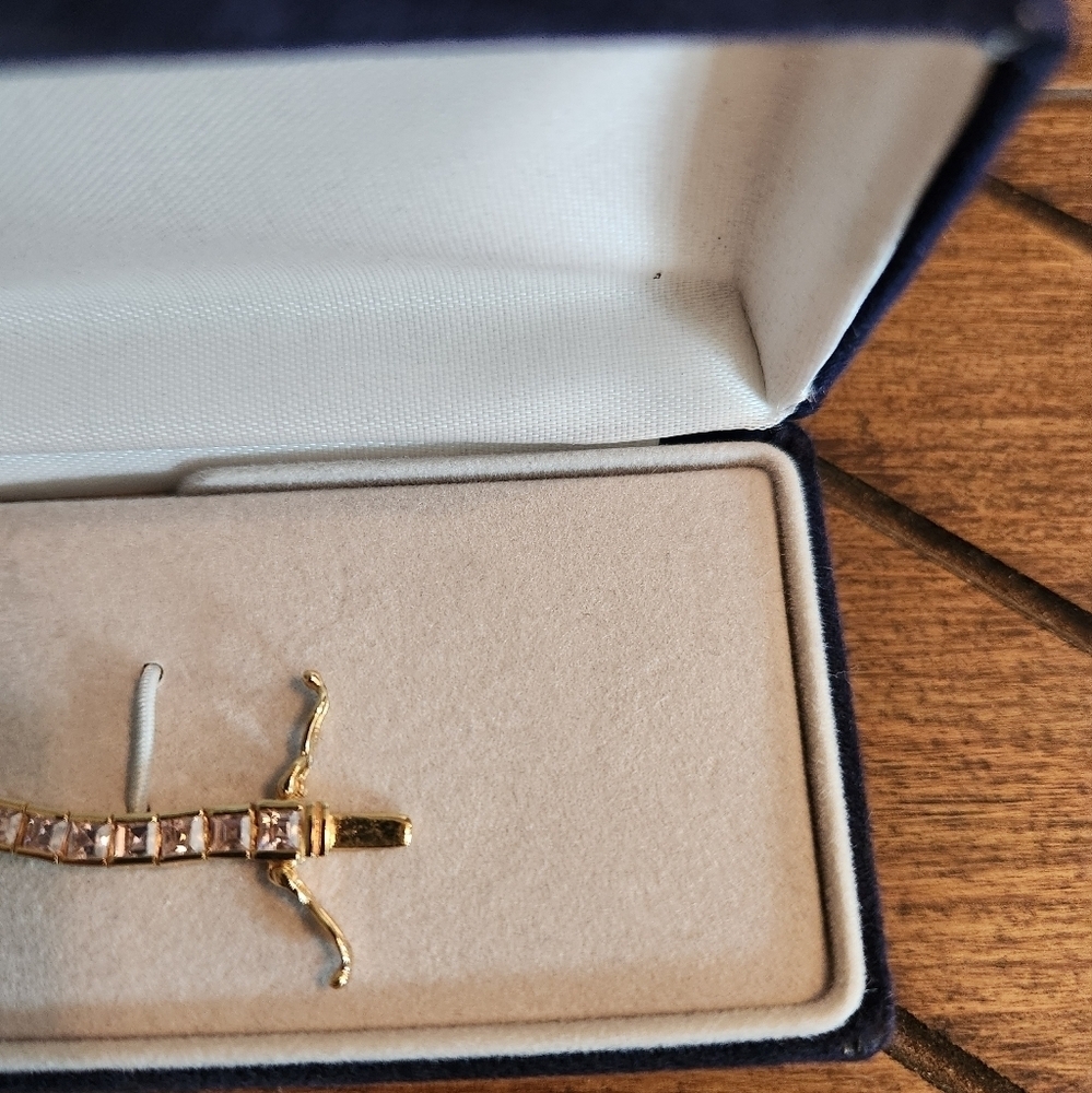 Pink Zirconia Silver Tennis Bracelet - Picture 4 of 7